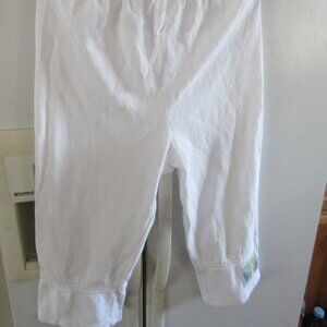vintage michael leu cotton usa drawstring white crop pants